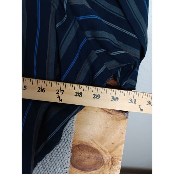 Ely Cattleman Western Shirt Mens 4XB Blue Striped Pearl Snap Cowboy Workwear - Picture 9 of 12